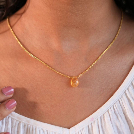 Citrine Drop Necklace