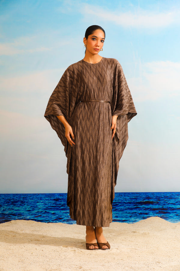 Salvia Metallic Kaftan - Cedar Brown