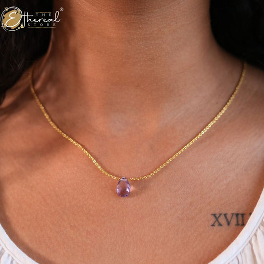 Amethyst Drop Necklace