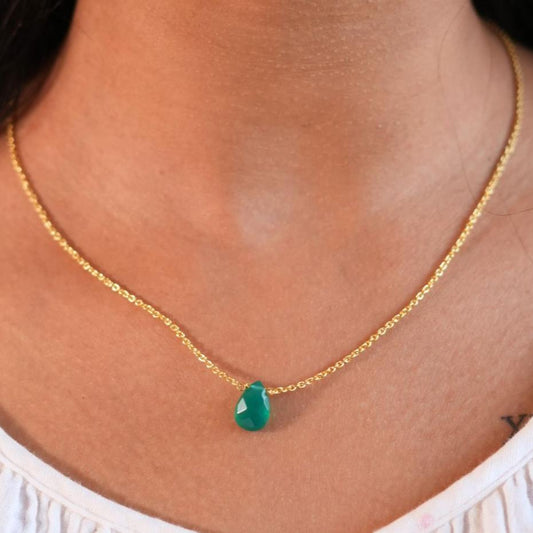 Green Onyx Drop Necklace