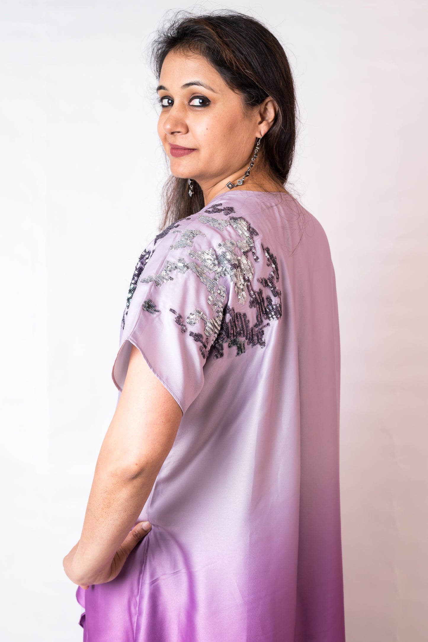 Dubai kaftan dress with sequin handwork