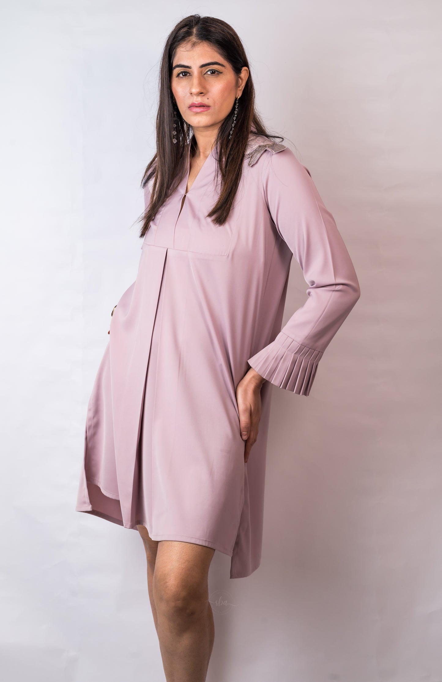 Pisa dress/top- lavender pleated dress