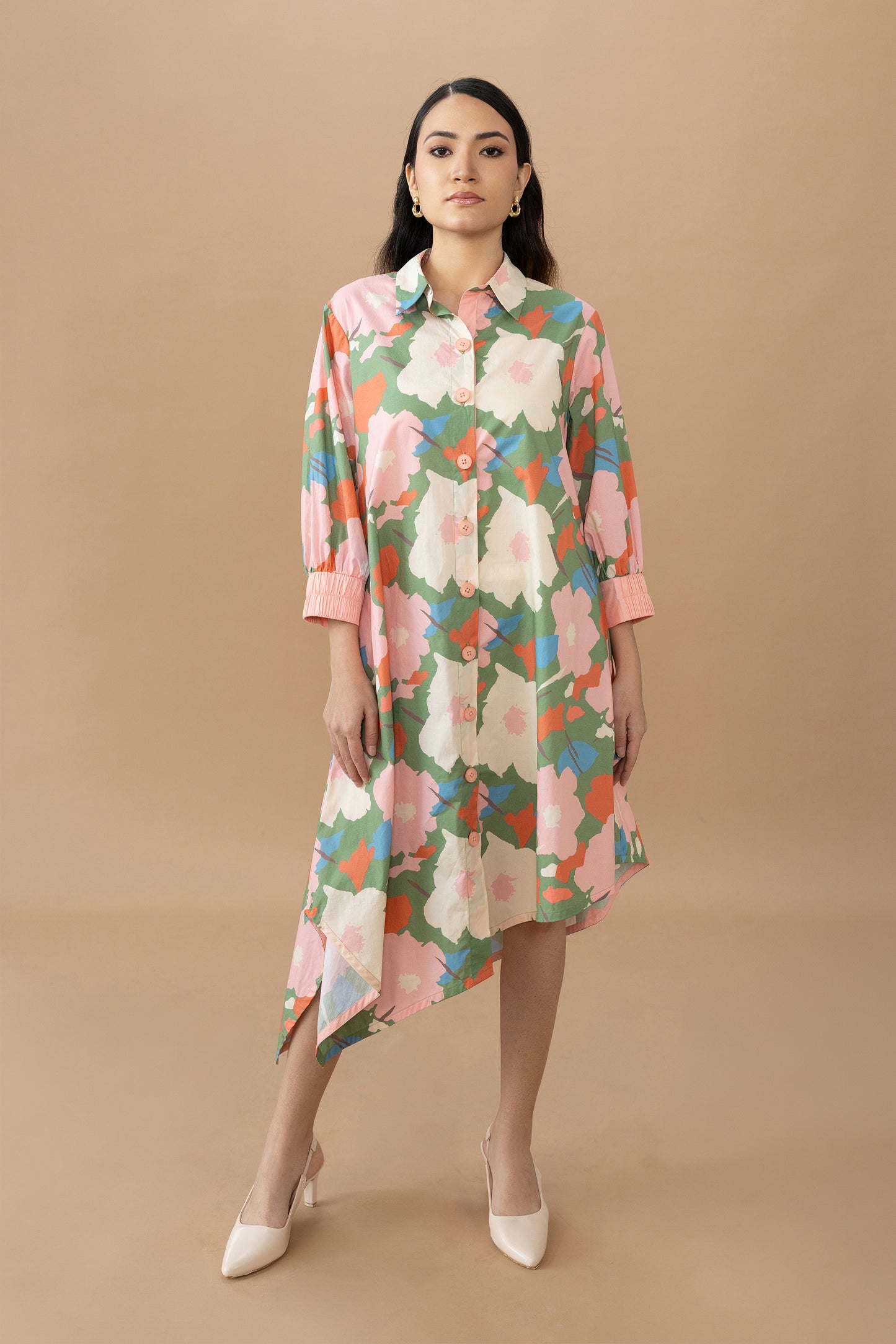 Hazel Dress - Olive Abstract Floral