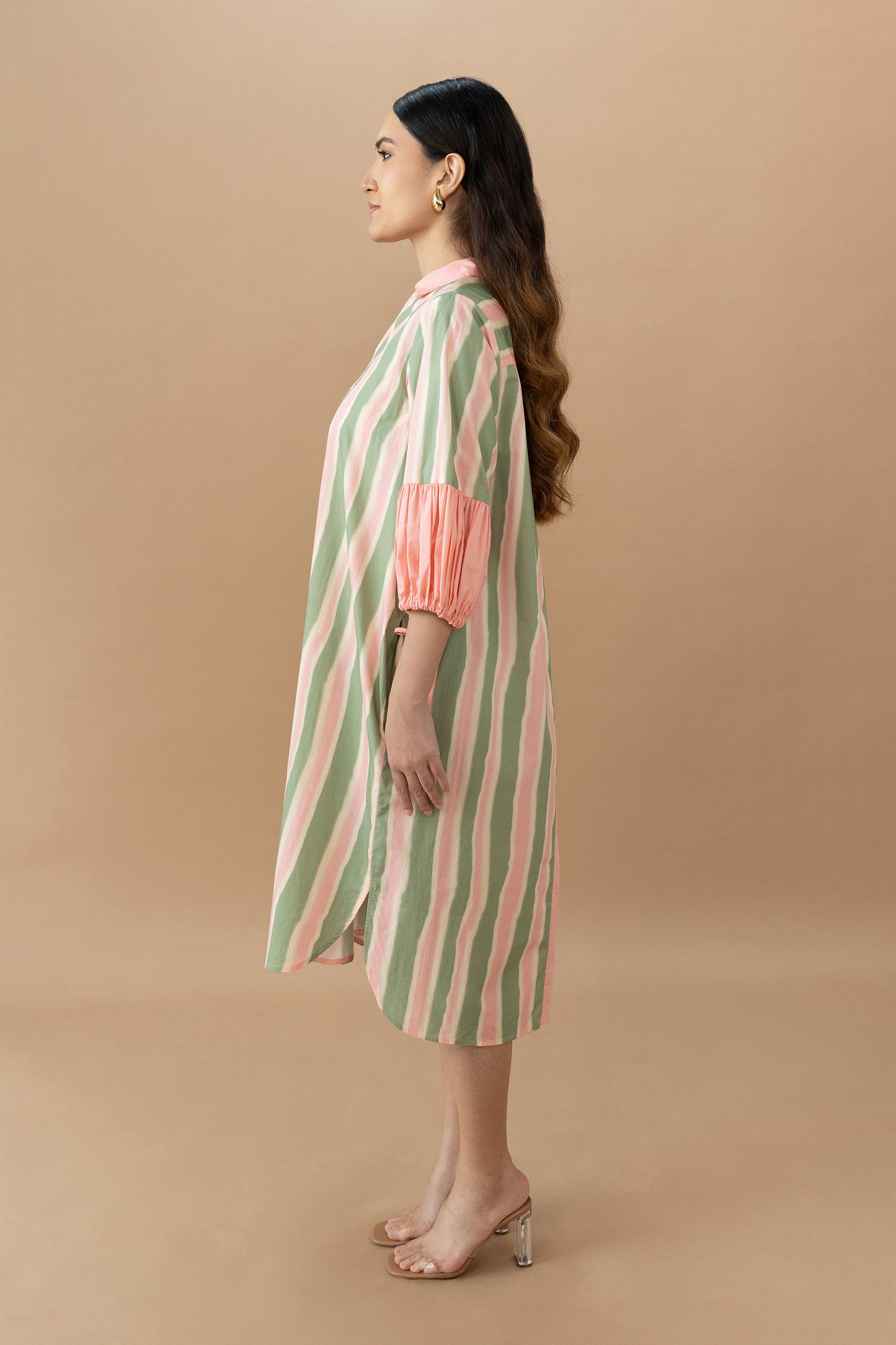 Jaden Dress - Olive Stripes