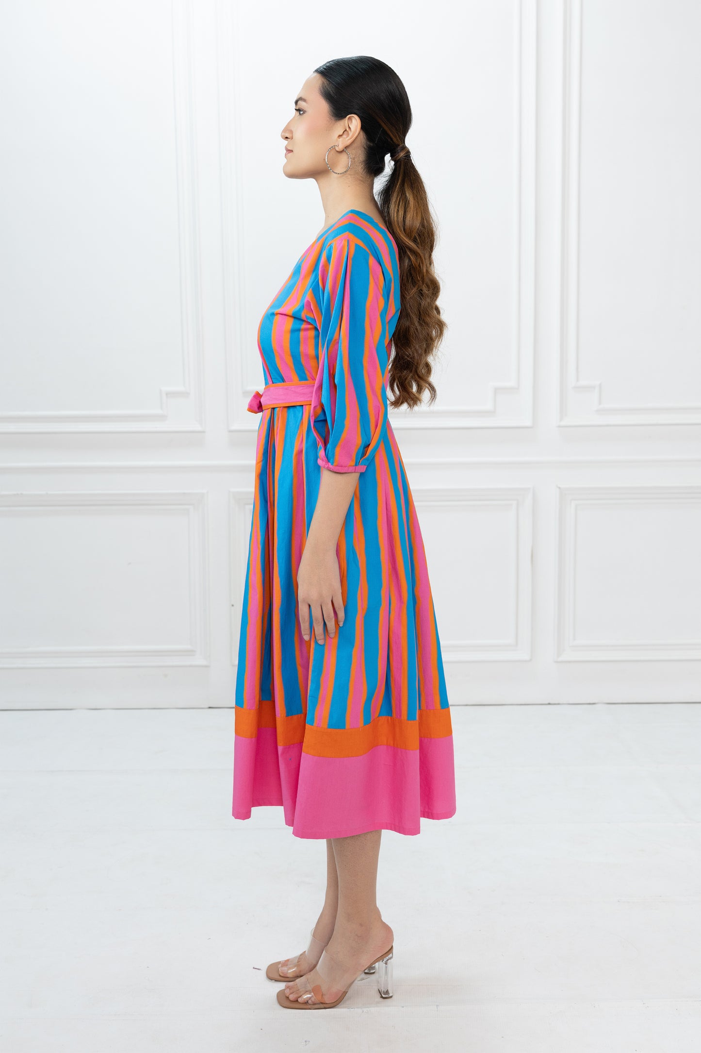 Emma Dress-Blue Stripes