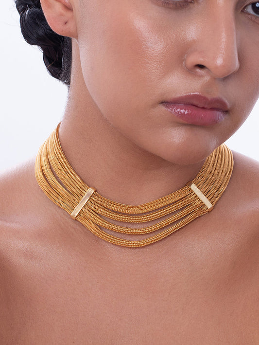 Gold Mesh Necklace