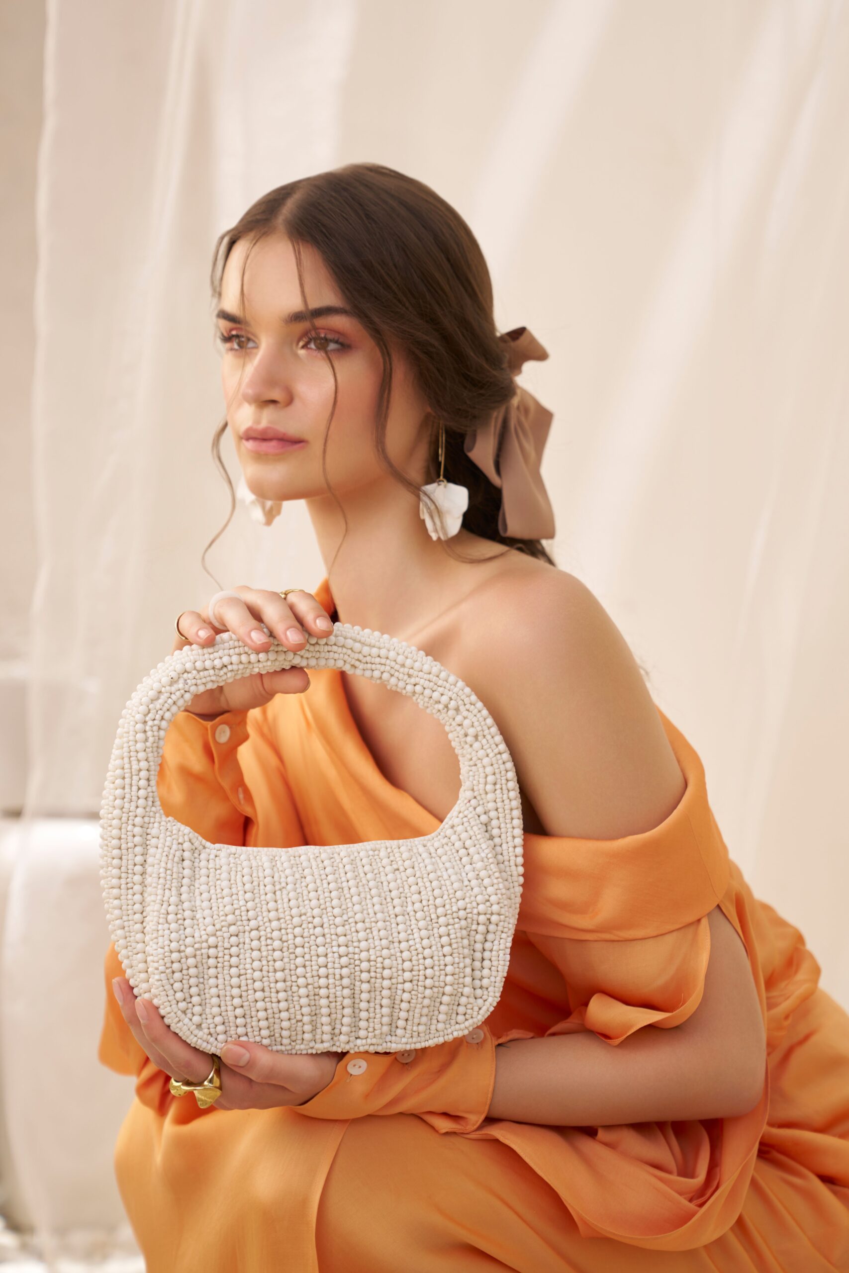 BEADED HANDBAG IVORY - Image 4