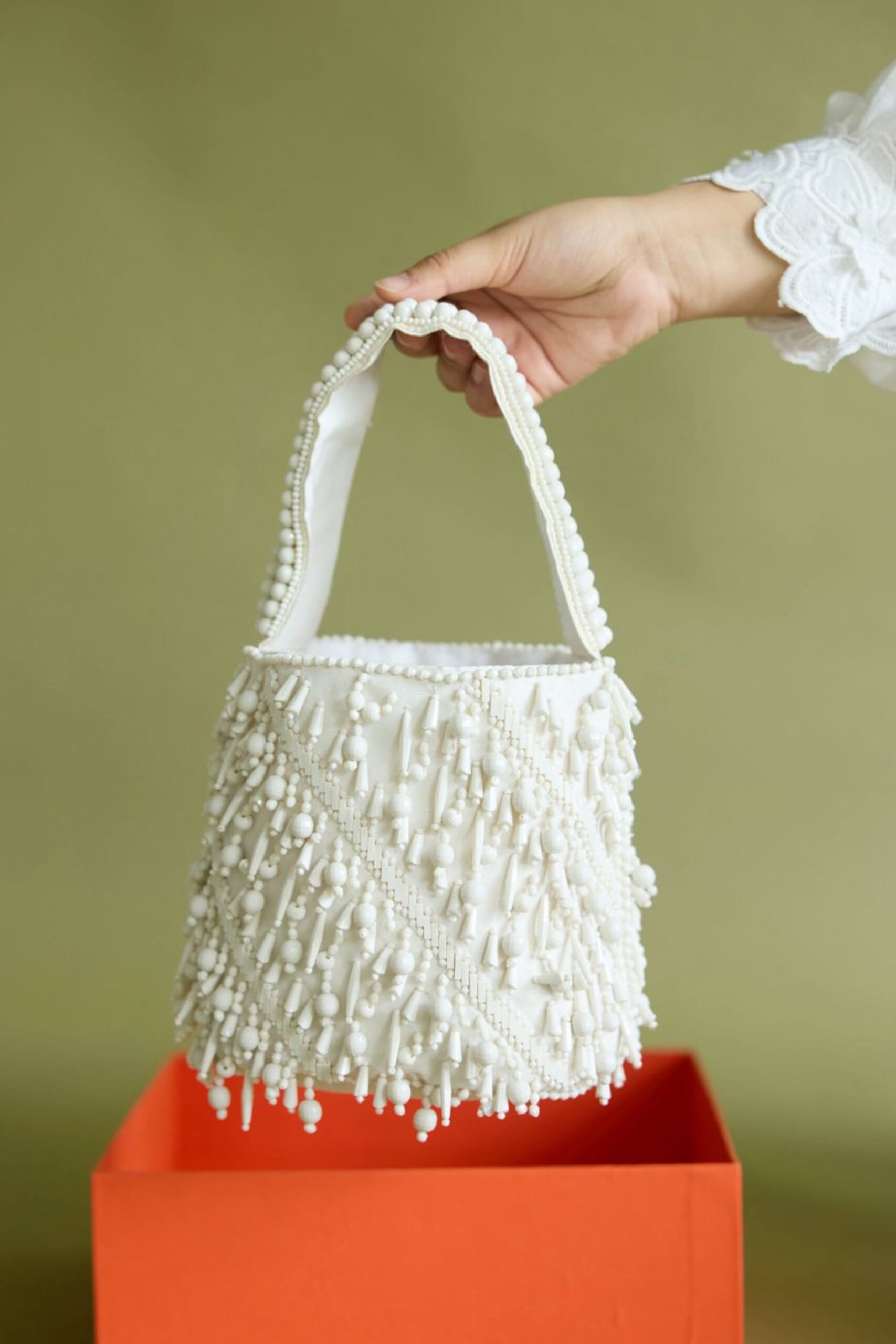 BEADED BUCKET IVORY - Image 4