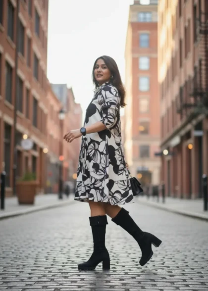 Black & White Forest Dress (3)