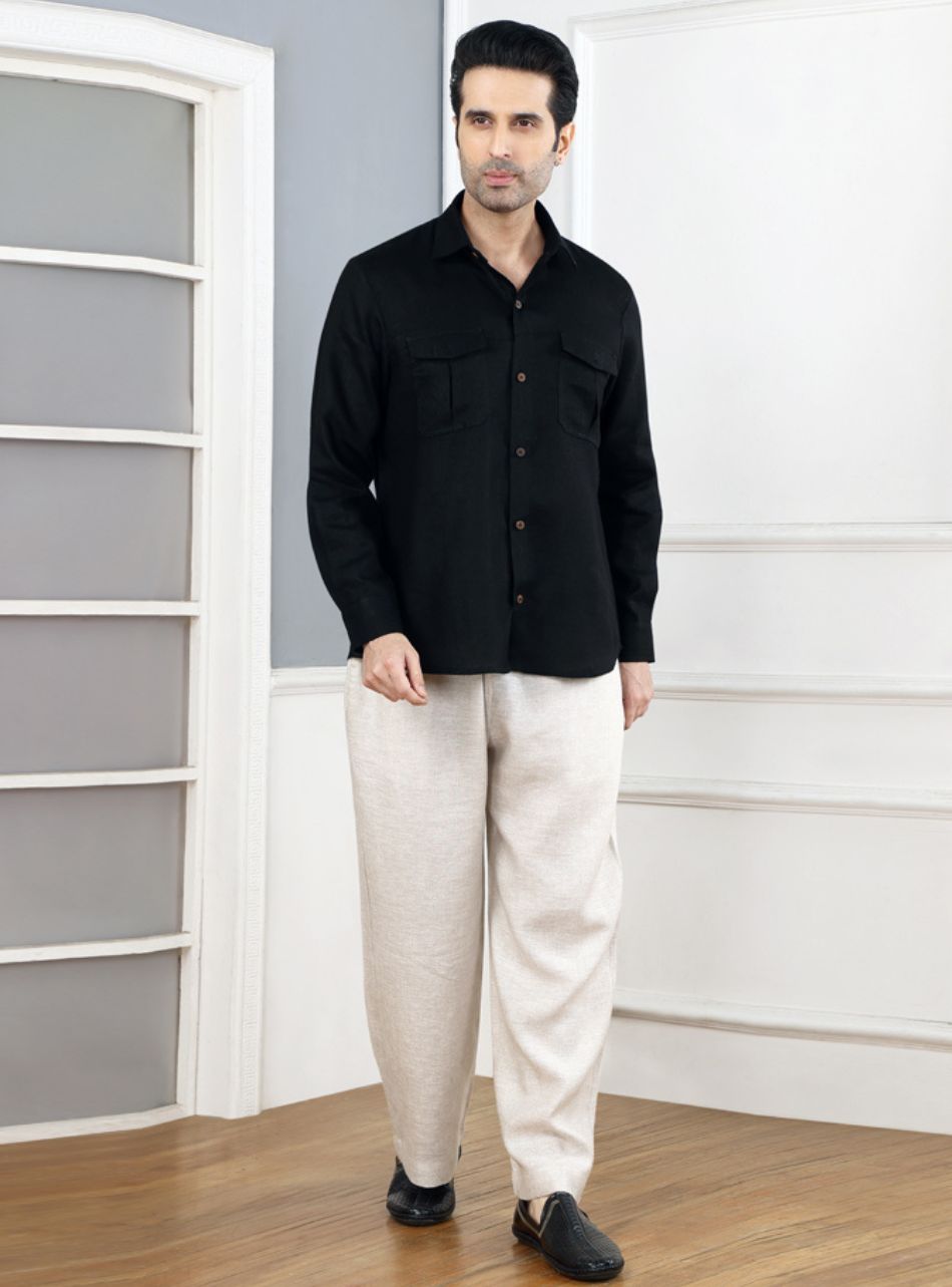 Pitch Black Linen Shirt