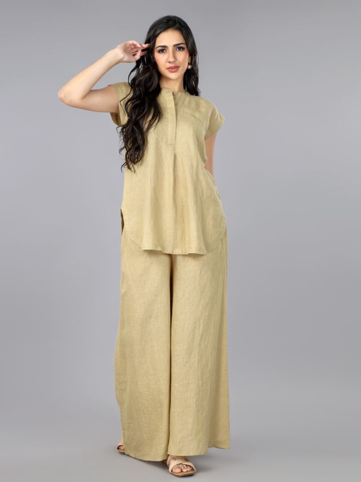 Biscoff Linen Top & Palazzo Set