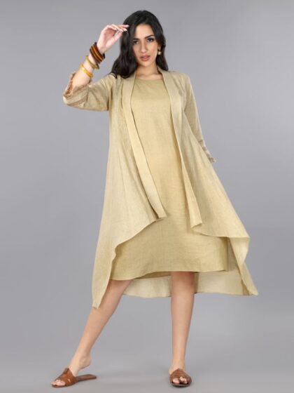Biscoff Linen Jacket Dress