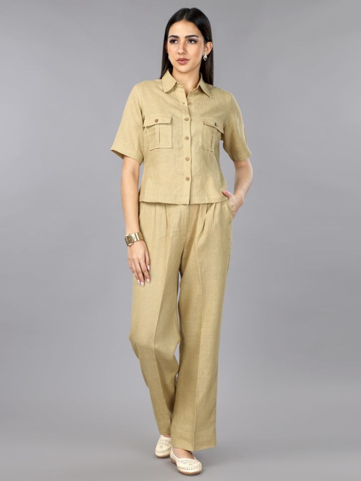 Biscoff Linen Shirt & Pant Set