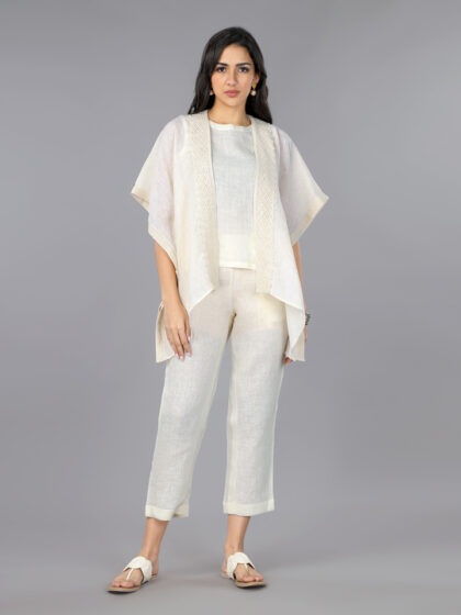 Ivory Linen Shrug & Co-ord Set
