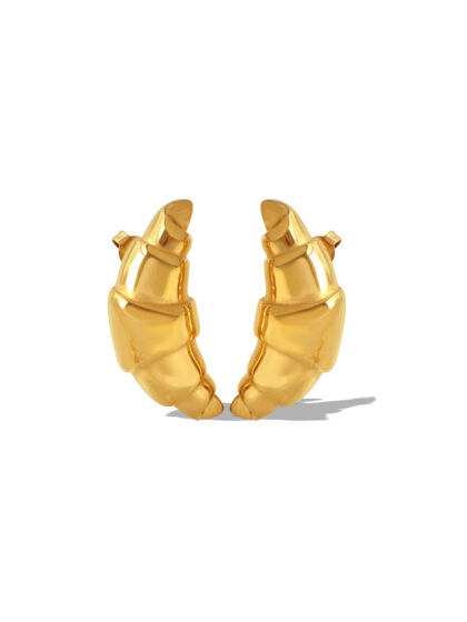 Gold Plated Croissant Stud Earrings
