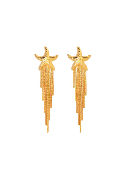 Gold Plated Star Dangler Earrings