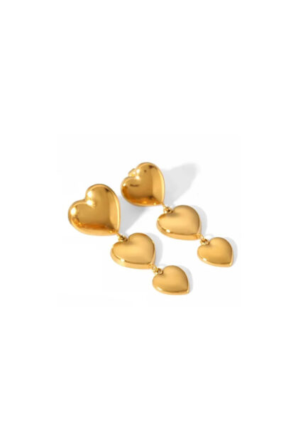 Gold Plated Classic Heart Dangler Earrings