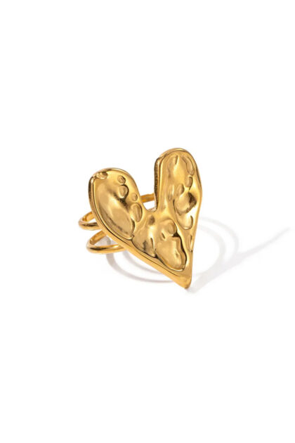 Gold Plated Classic Chunky Heart Ring