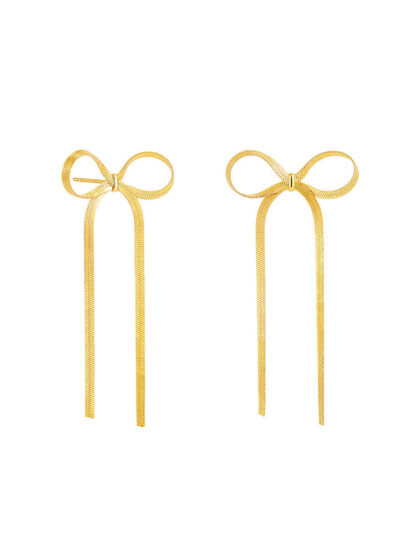 Gold Plated Bow Earrings