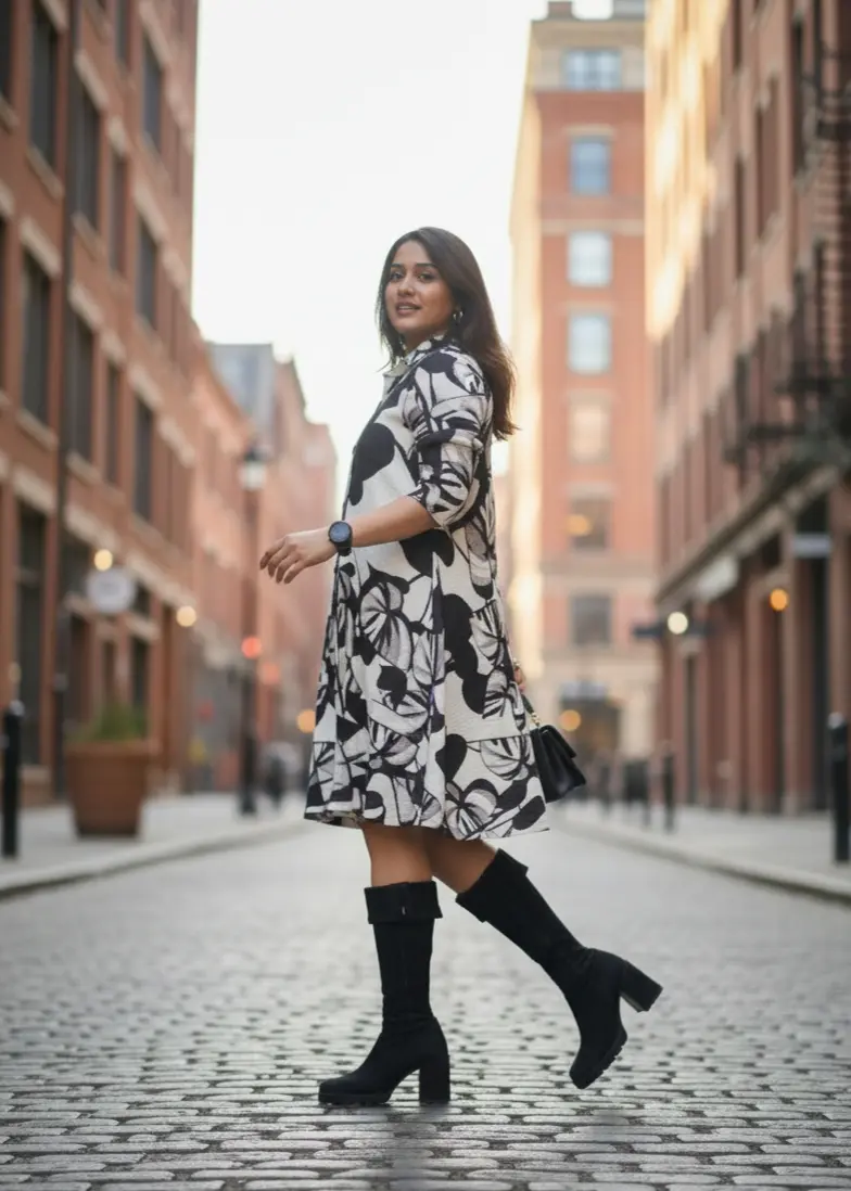 Black & White Forest Dress (3)